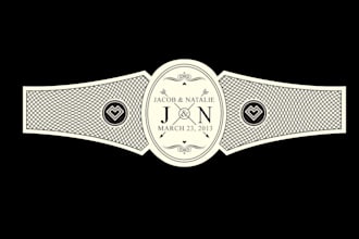 design modern cigar box, cigar ring, cigar band, cigar label, and cigar logo