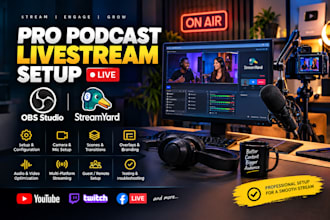 setup your professional podcast livestream with obs or streamyard