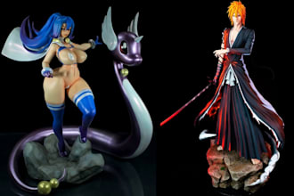 3d print and paint custom anime figure miniature painting resin printing stl