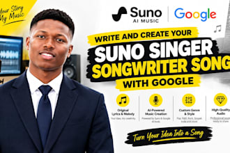 write and create your suno singer songwriter song with google ai