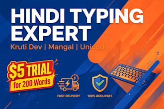 do fast hindi typing, english typing and data entry work