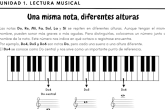create custom music activity workbooks  for kids
