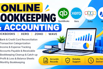 do online bookkeeping and accounting with quickbooks, xero, zoho, and wave
