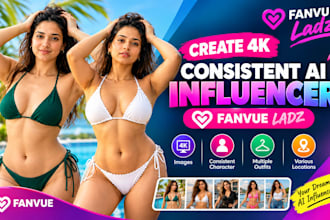 create 4k consistent ai influencer fanvue from scratch ai model, ai character,