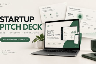 design a startup pitch deck for saas business, investor pitch deck presentation