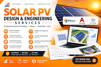 design your solar pv system with pvsyst, autocad and sld