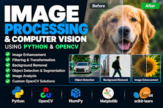 develop image processing, opencv and computer vision in python