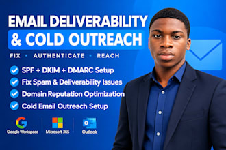 fix email deliverability issue setup spf dkim authentication cold email outreach
