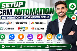setup hubspot pipedrive mondaycom jobber automation zoho crm zapier integration