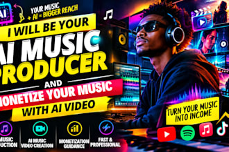 be your ai music producer and monetize your music  with ai video