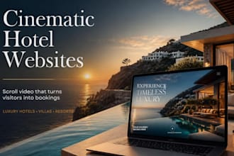 create a cinematic scroll video website for luxury hotels and villas