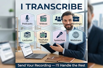 transcribe for youtube or facebook closed captions within 24 hours