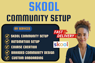 do skool community setup, skool community setup and onboarding
