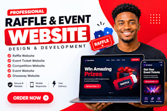 design giveaway website,raffle website, competition website,event ticket website