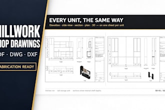 draft detailed millwork, cabinetry and joinery shop drawings
