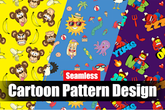 design a cute cartoon seamless pattern