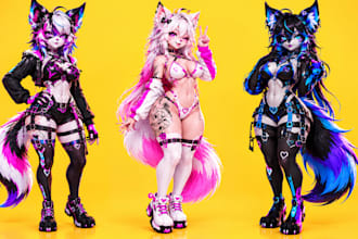 model custom vrchat avatar 3d vtuber character furry nsfw booth fursona koikatsu