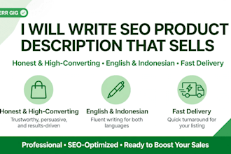 write honest product review in indonesian and english