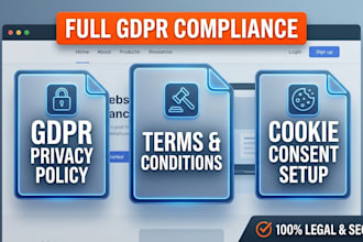 draft gdpr compliant privacy policy, terms and conditions, and cookie consent