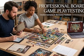 playtest your board game card game tabletop and give detailed gameplay feedback