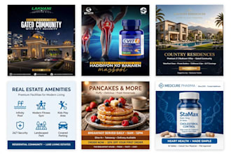 design social media posts, logo, real estate poster