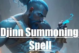 summon wish djinn, demon protector, seductive succubus, spirit companion, jinn