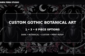 create custom gothic botanical wall art and dark academia prints