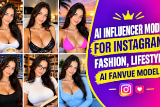 design ai influencer model for instagram, fashion, lifestyle, ai fanvue model
