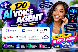 do ai voice agent polyai cognigy kore ai, twilio vonage genesys cloud ai, five9