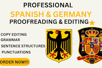 proofread and edit your german and spanish  book ebook document