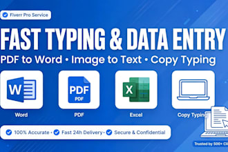 do fast typing, data entry, pdf to word and image to text