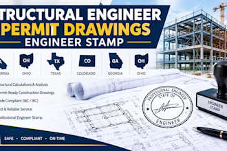structural engineer permit drawings engineer stamp ca, ohio, tx, co, ga, ohio
