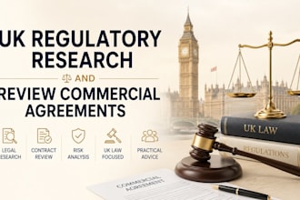 conduct regulatory research and review commercial agreements for UK business