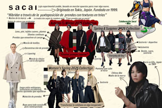 create a professional fashion moodboard and visual concept
