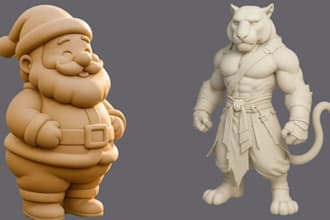 sculpt character, 3d print models or 3d statue for 3d printing using zbrush