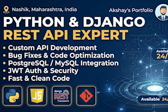 build and fix django rest apis for your application