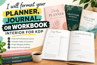 format your planner, journal, or workbook interior for KDP