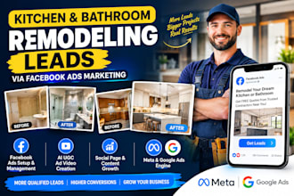 generate kitchen and bathroom remodeling leads via facebook ads marketing