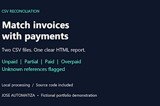 automate invoice and payment reconciliation from your CSV files