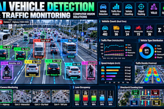 build vehicle detection, traffic monitoring yolo opencv video analytics ai
