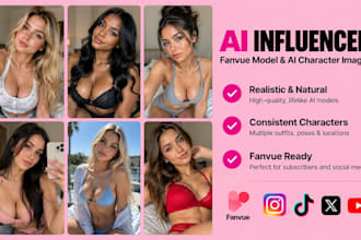 generate realistic ai influencer fanvue model and consistent ai character images