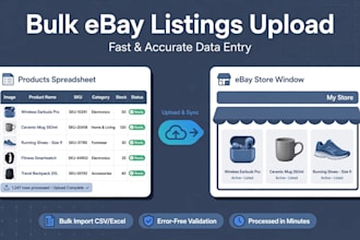 upload bulk ebay listings with accurate data entry and images