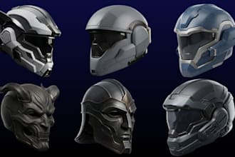 create custom 3d cosplay helmets, scifi helmets, wearable 3d printable stl model