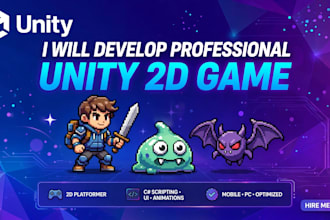 develop unity 2d game and fix your unity game bugs
