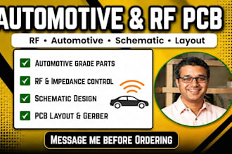 automotive pcb engineering, rf circuit, pcb board design and circuit schematic