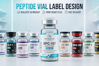 do peptide vial label design and supplement label design