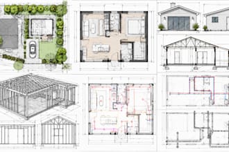 prepare adu garage conversion, floor plans and site plans in california drawing