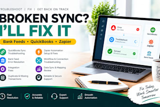 fix broken sync, bank feed errors and zapier accounting automation