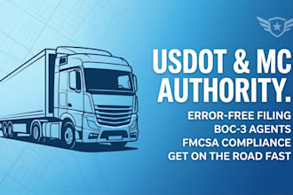 set up usdot number, mc authority, boc3 filing, and fmcsa compliance