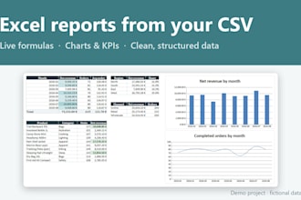 build excel reports with formulas and charts